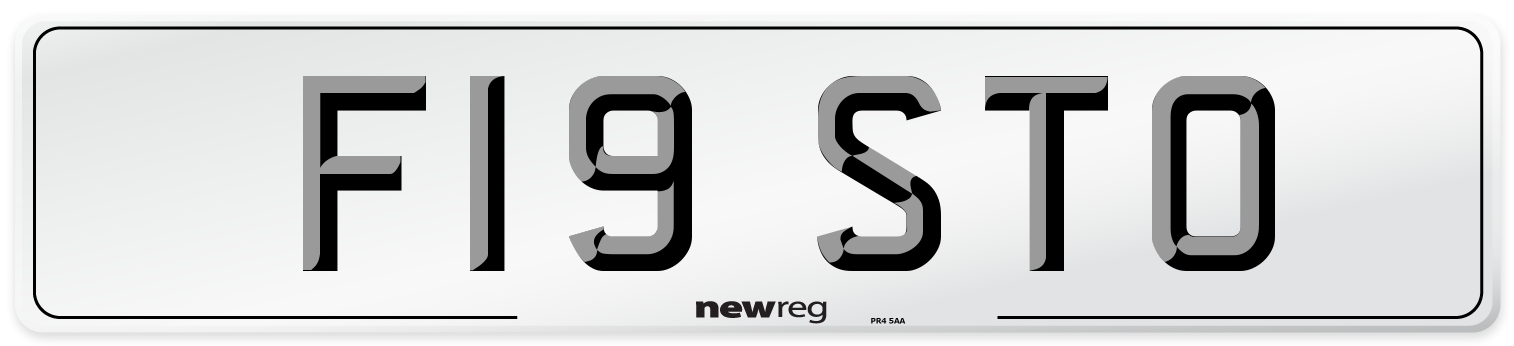 F19 STO Number Plate from New Reg